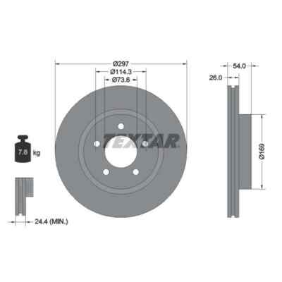 TEXTAR 2x Bremsscheibe 92230003