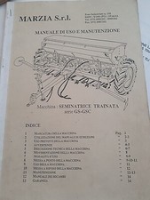 Marzia Catalogo Uso e Manutenzione GIOVE  GS GSC seminatrice trainata