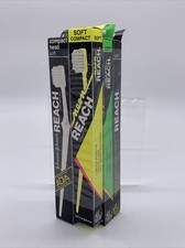 Lot 6 Vintage Johnson  Johnson Reach Toothbrush Compact Head Soft NOS NEW