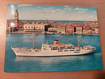 Postkarte Passagierschiff San Marco u. San Giorgio Adriatica Italien ungel_3