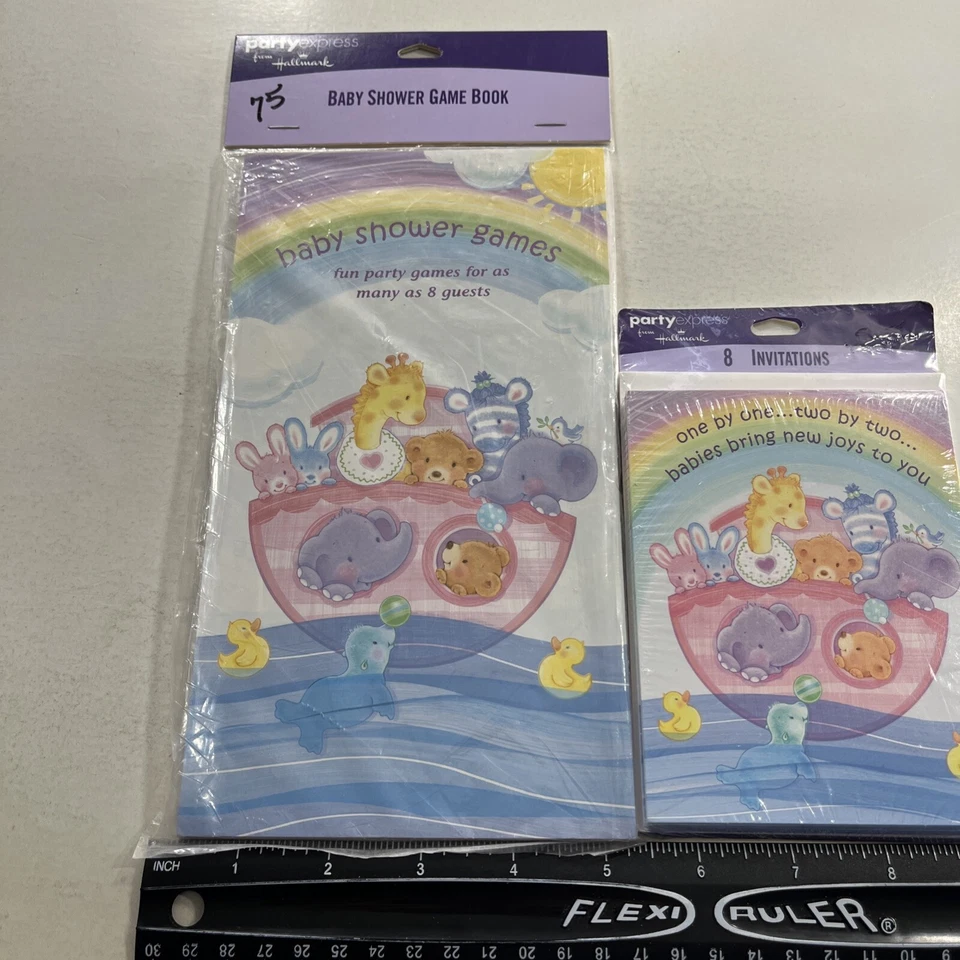 Baby Shower Party Games Book NOAH'S ARK Hallmark Invitation Religious Christian - Image 3 of 4