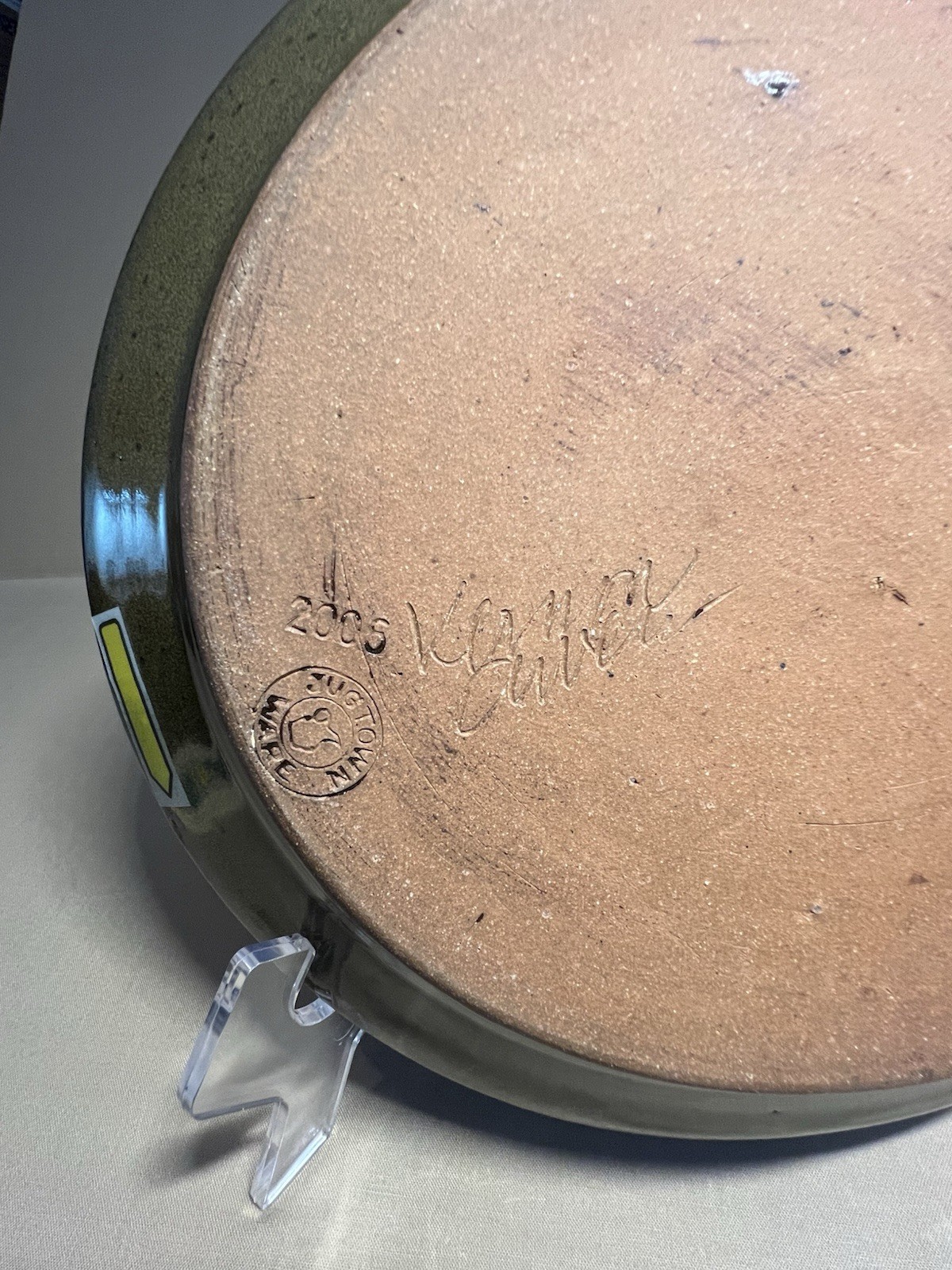 Jugtown Ware-North Carolina Southern Pottery-Dinner Plate V. Owens signed 2006