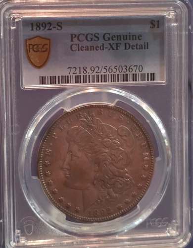 1892-S Morgan Dollar, PCGS Gold Shield XF Detail  Key Survivor! Very Rare Coin!