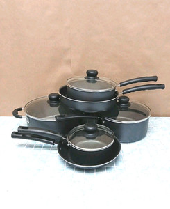 TRAMONTINA 10 Piece Gray Black Nonstick Cookware Set Easy Clean Made In Brazil