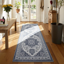 Washable Runner Rug 2X6 Non-Slip Soft Boho Vintage Hallway Runner Rugs Low Pil