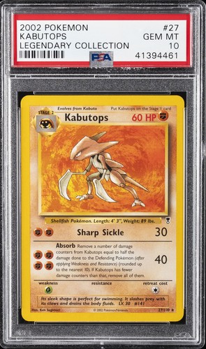 Kabutops graded PSA 10 for sale on eBay