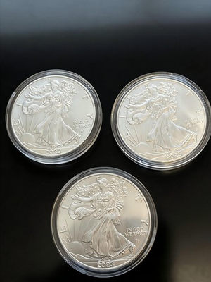 #ad 🪙Lot of 3 American BU Sil*ver Eagle Coins 2023 1oz. Fine Sil*ver $59.98