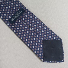 Vintage Brooks Brothers Makers 100 Silk Tie Necktie Blue Gray Polka Dot