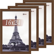 16X24 Poster Frame Set of 4 - Brown, Gallery-Quality Wood Picture Frames, 1.1...