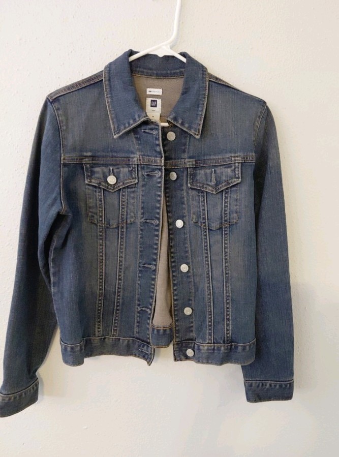 Gap Stretch Collared Button Pockets Denim Jacket … - image 1