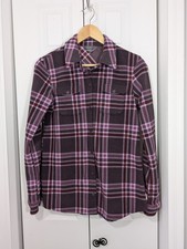 Eddie Bauer Women's Size Small Fleece Button Up Shirt Purple