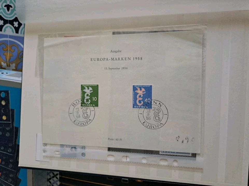 Europa Cept  Sellos 1958 17 Sellos Y 1 Hoja Bloque - Imagen 2 de 2