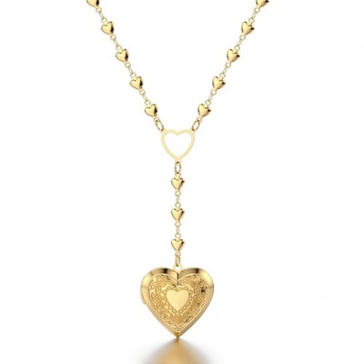 Stainless Steel Personalized Heart Locket Necklace Women Custom Name Pendant