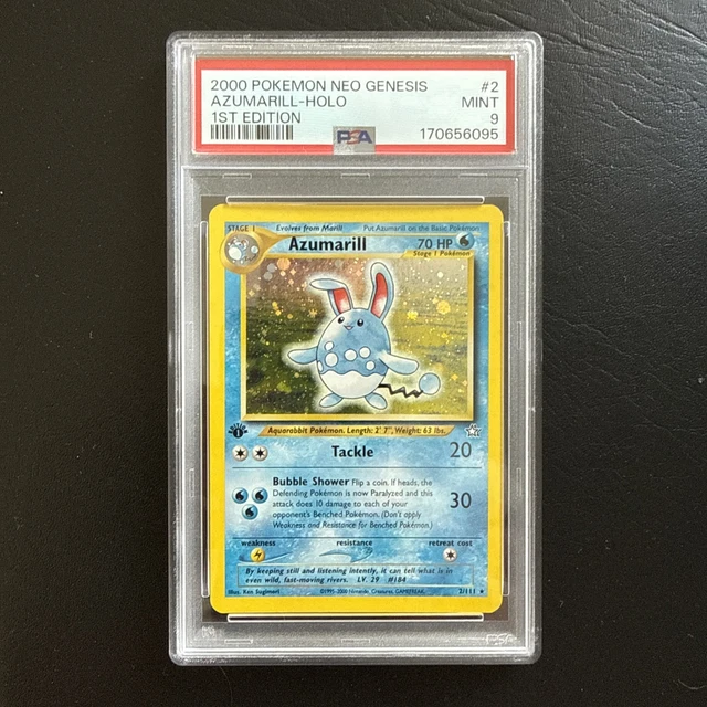 Pokemon TCG Azumarill 2/111 Neo Genesis 1st Edition Holo Rare PSA 9