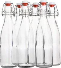 Flip Top Glass Bottle 16 fl. oz./Pack of 6 - Swing Top Brewing Bottle with