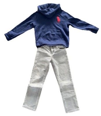 Ralph Lauren Boys Outfit Set Size 6 Navy Hoodie Khaki Pants Bundle