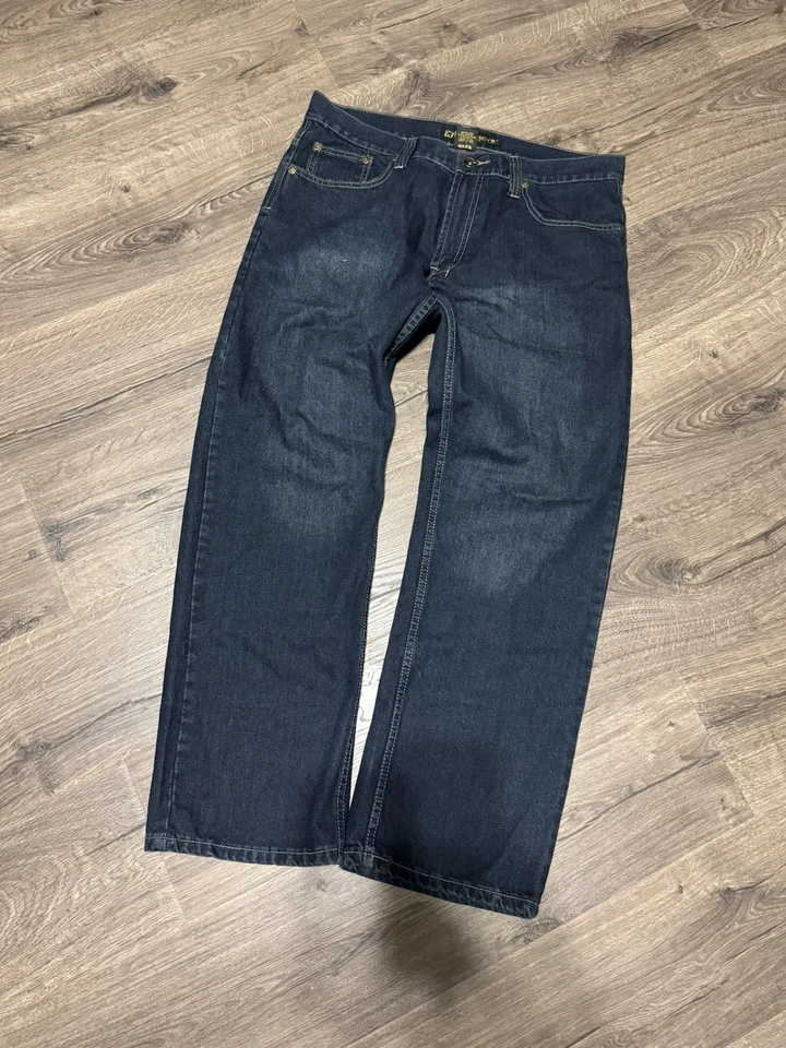 N.B.N. Gear Jeans 36X32 Y2K Sueltos Hip Hop Bordados Azul Denim Ropa de Calle Foto 3 de 4