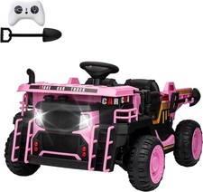 Kids 24V Ride-On Dump Truck 4WD, 2-Seater w/ Remote, Music, Lights, Adjustable