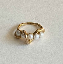 Authentic Missoma Molten pearl twisted stacking ring RRP £117