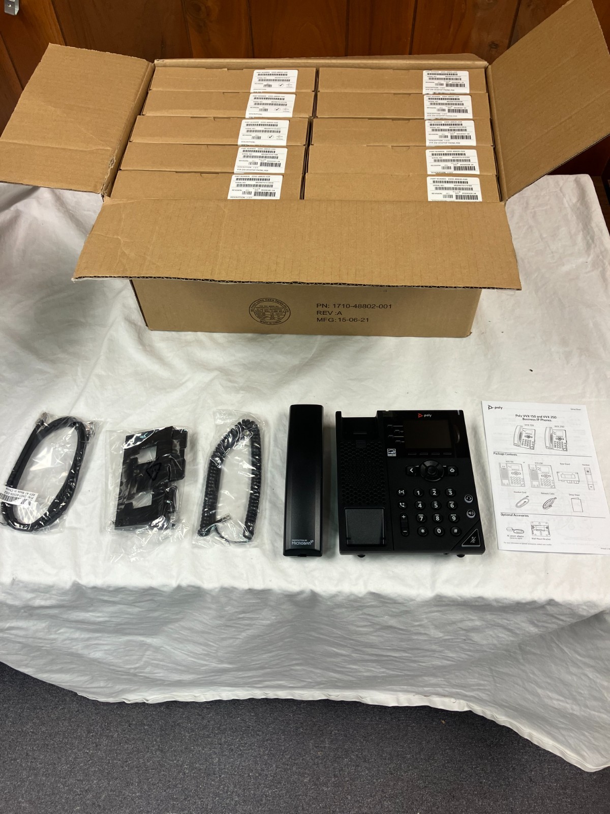LOT OF 10 2200-48820-025 Polycom VVX 250 IP Speakerphones POE Phone. Available Now for $199.99
