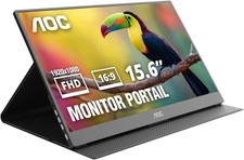 AOC 16" Portable Monitor FHD 60Hz USB-C IPS Ultra Slim Smart Cover 16T20 1920