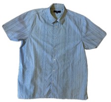 Jasper Coran Short Sleeve Blue Pinstripe Shirt Size XL Good Condition