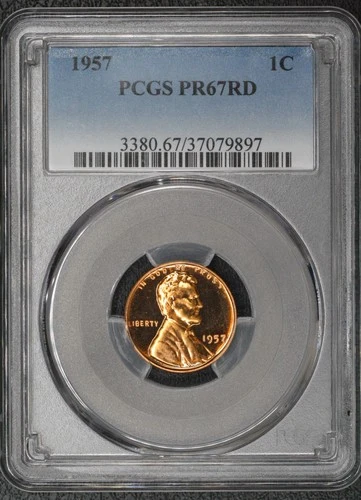 1957 Proof Lincoln Cent PCGS PR67RD