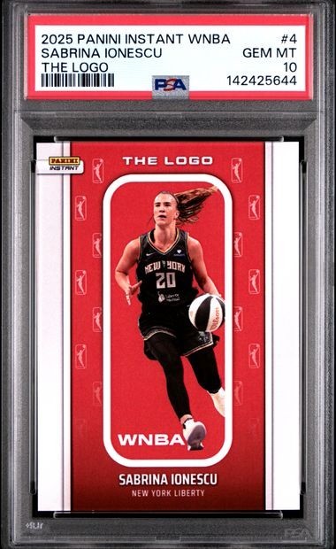 PSA 10 Sabrina Ionescu 2025 Panini Instant WNBA THE LOGO #4 Print Run /1447 view 3