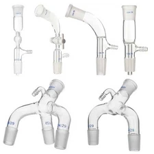 Glass Vacuum Receiver Tube w/ Standard Joints PTFE Piston Laboratory Supplies