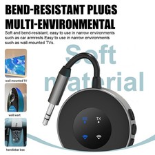 Bluetooth 5.3 Wireless Transmitter Receiver Car FM Aux Audio Adapter 3.5mm Jack