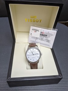 Tissot Le Locle Powermatic 80 Montre automatique hommes cadran argent cuir brun