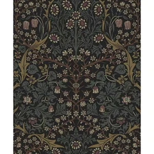 Blacksmith and Cliffside Victorian Garden Floral Pre-Pasted Paper Wallpaper Roll