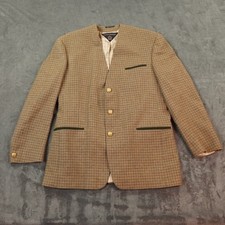 Tommy Hilfiger Mens Blazer Jacket Tweed Plaid Gold Buttons Classic Fit USA 44L