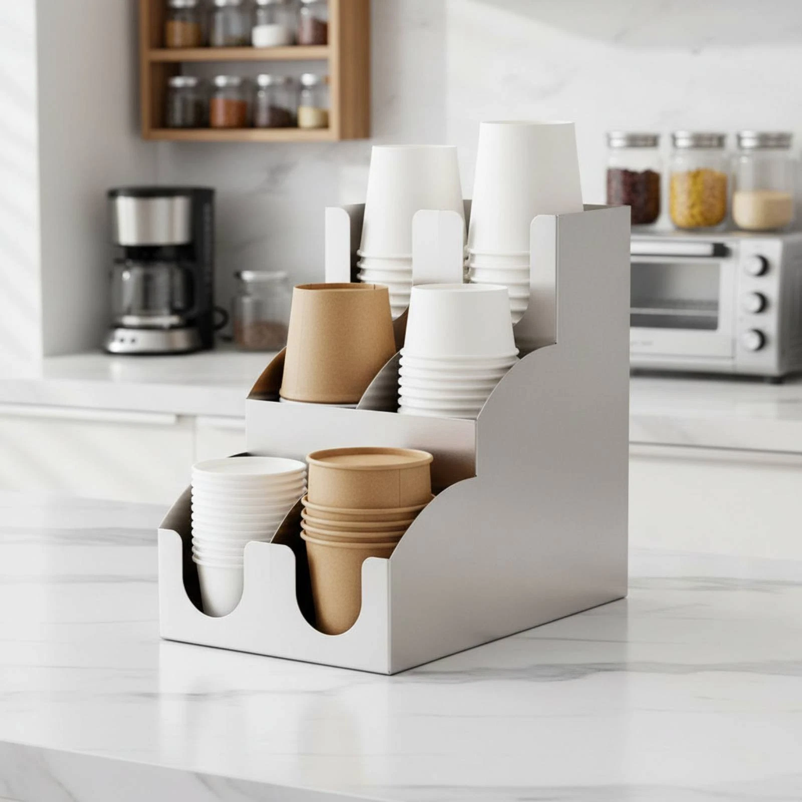 Bubble Tea Shop Counter Organizer Rust-Proof for Restaurants, Office Breakrooms