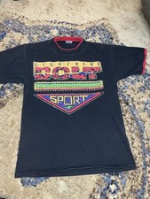 Vintage 90's Lightning Bolt Sports Shirt Mens Medium Black Surfing Made in USA