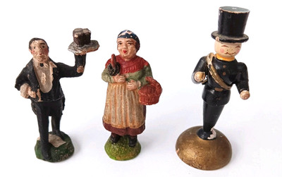 Vintage Antique Possible Putz Figures, Pfeiffer (Ullmann) Waiter, Chimney Sweep