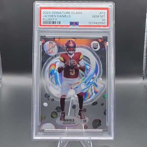 Topps 2024 Signature Class Jayden Daniels Fluidity F-2 RC Commanders PSA 10