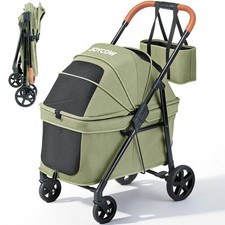 JOYCOW Dog Stroller for 2 Small Dogs or 1 Medium Pet, Low-Entry Design with A...