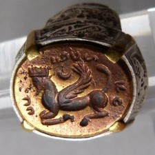 Bague sceau avec intaille  Bijou ancien ring camée intaglio Afghanistan