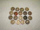 U.S. Mercury and Roosevelt Dime Coin Lot  90% Silver  Lot of 18 1964 and older