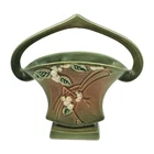 Genuine 1947 ROSEVILLE SNOWBERRY Basket Vase - Beautiful Family Heirloom