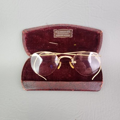 Vintage American Optical Eyeglasses Wire Rim 12K Gold Filled w/Case