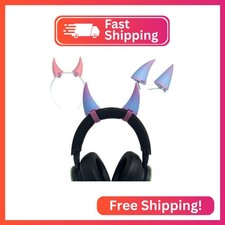 2x Demon horns for Headset/Cosplay - Made In USA -16 Colors Rainbow Blue/Pink 
