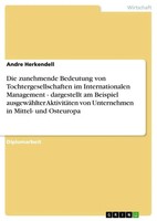 Andre Herkendell | Die Zunehmende Bedeutung Von Tochtergesellschaften Im...