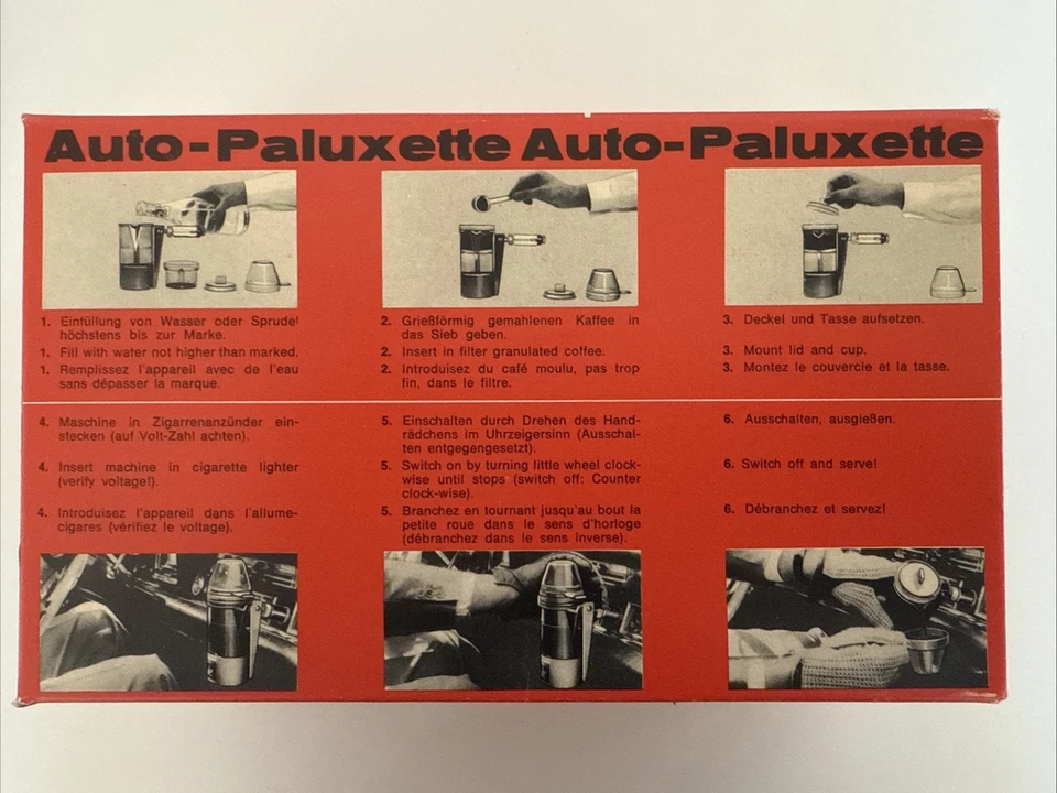 Cafetera espresso autoespresso Porsche/Volkswagen 12V Paluxette 1960/1970 nueva de stock Foto 3 de 4