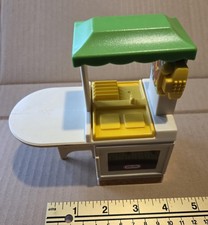 Vintage Little Tikes Dollhouse Toy Size Kitchen Stove Sink Phone Green Yellow