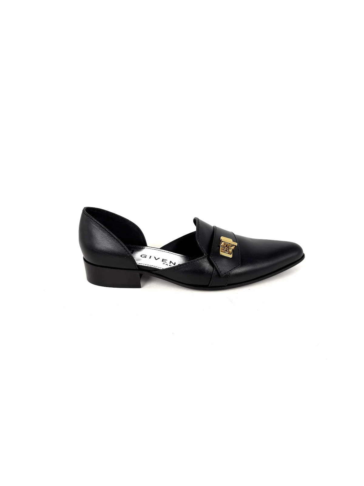 Givenchy — Givenchy Black Eden D’Orsay Leather Loafer Flats 37.5, 7.5 NIB