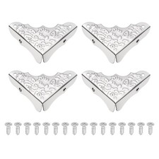 4Pcs Decorative Corner Protectors with Screws 1.46"x1.46"x2.05", White