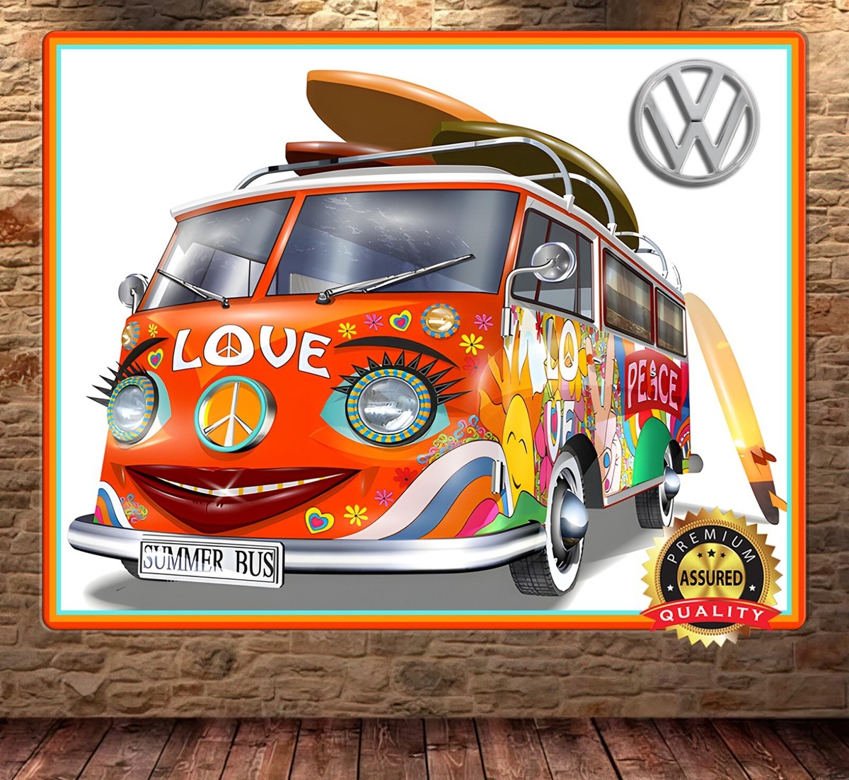 Volkswagen Bus - Early 70s - Love, Peace - Metal Sign 11 x 14 | eBay