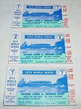 1972 WORLD SERIES TICKET STUBS,GAMES 1-2-7 OAKLAND vs CINCINNATI ALL SAME SEAT